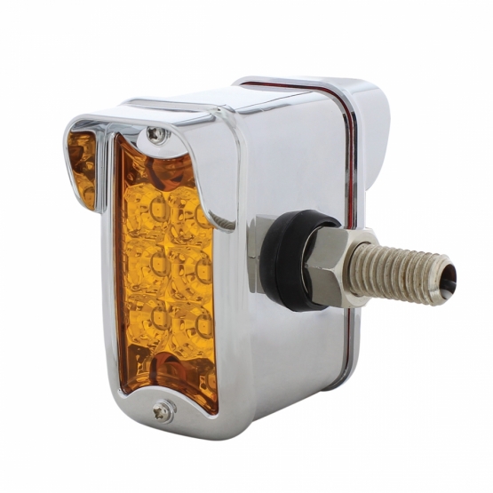 10 LED Dual Function Reflector Double Face Light W/Visor - Vertical Side Mount - Amber & Red LED/Amber & Red Lens - Thumbnail 2