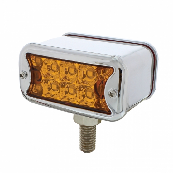 20 LED Dual Function Reflector Double Face Light With Bezel - T-Mount - Amber & Red LED/Amber & Red Lens - Thumbnail 2