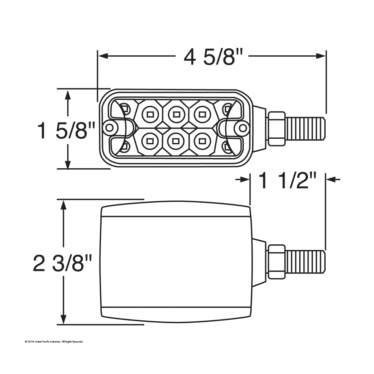 20 LED Dual Function Reflector Double Face Light - Horizontal Mount -Amber & Red LED/Amber & Red Lens - Thumbnail 6