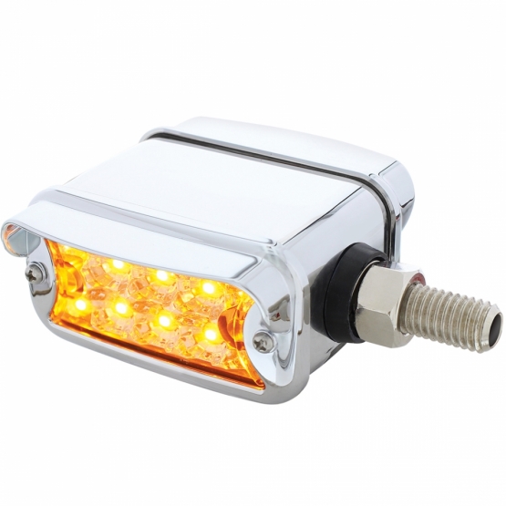 20 LED Dual Function Reflector Double Face Light W/Visor - Horizontal Mount -Amber & Red LED/Clear Lens