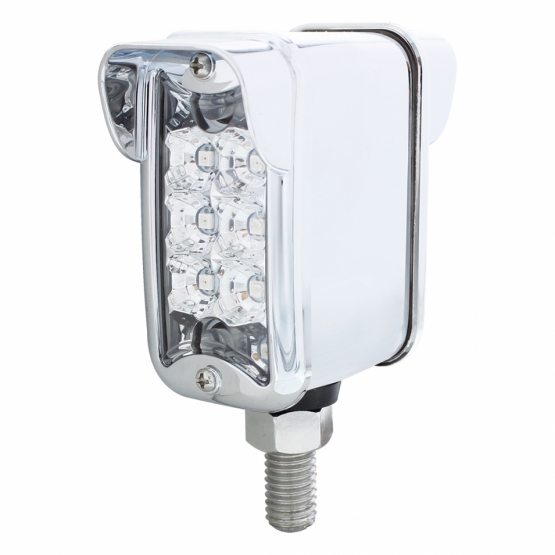 10 LED Dual Function Reflector Double Face Light W/Visor - Vertical Straight Mount -Amber & Red LED/Clear Lens - Thumbnail 2