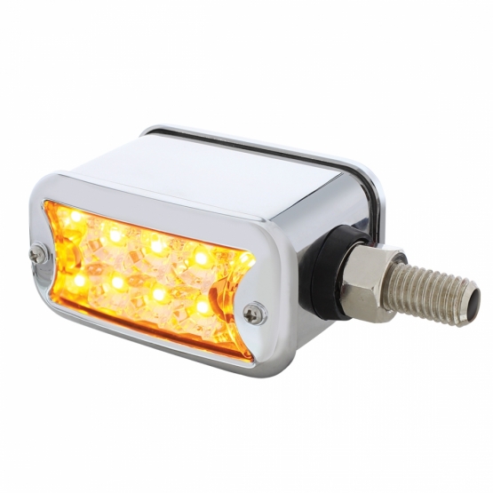 20 LED Dual Function Reflector Double Face Light W/Bezel - Horizontal Mount -Amber & Red LED/Clear Lens