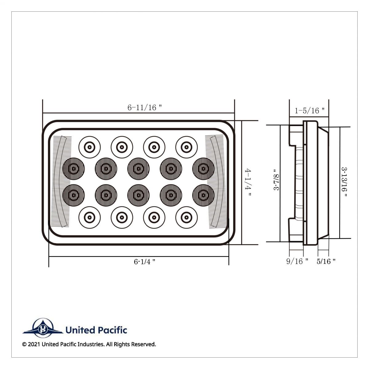 ULTRALIT - 18 High Power LED Rectangular Light With LED Position Light Bar - Thumbnail 10