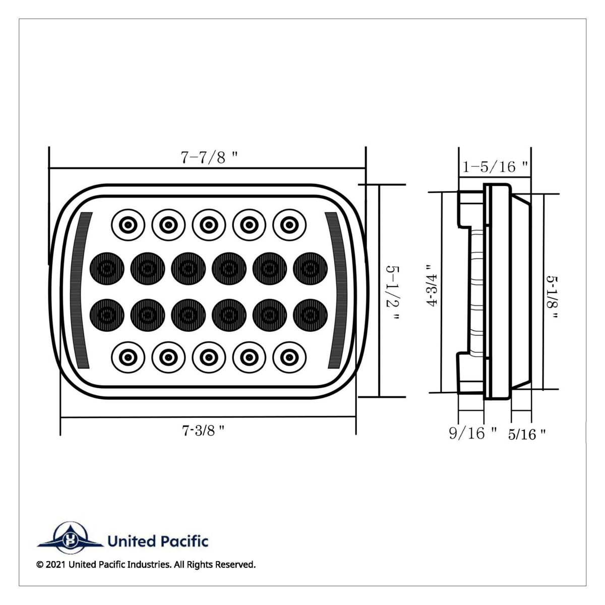 ULTRALIT - 22 High Power LED Rectangular Light With LED Position Light Bars - Thumbnail 12