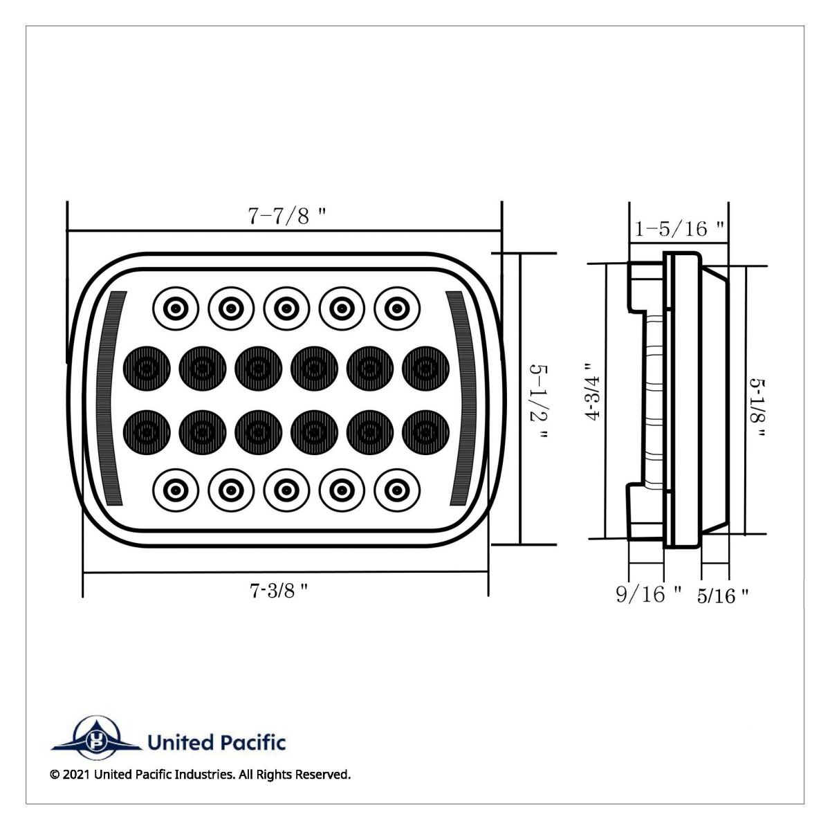 ULTRALIT - 22 High Power LED Rectangular Light With LED Position Light Bars - Thumbnail 10