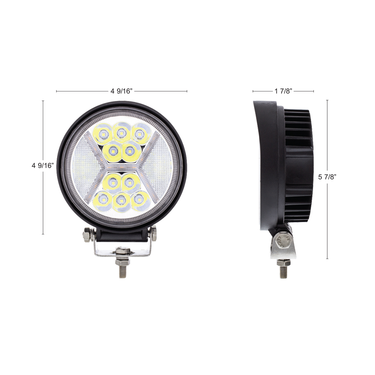 4.5" 24 High Power LED Work Light With "X" Blue Light Guide - Thumbnail 8