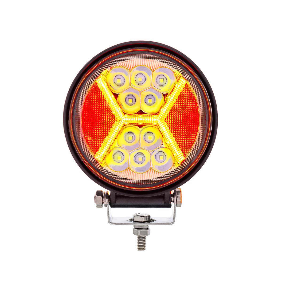 4.5" 24 High Power LED Work Light With "X" Red Light Guide