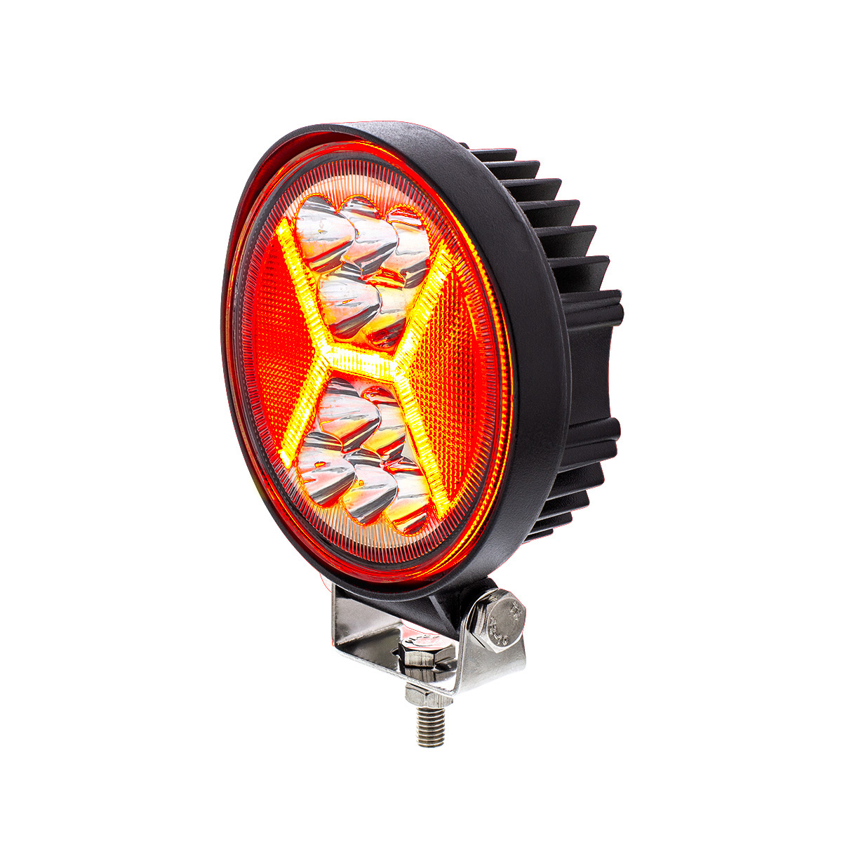 4.5" 24 High Power LED Work Light With "X" Red Light Guide - Thumbnail 3