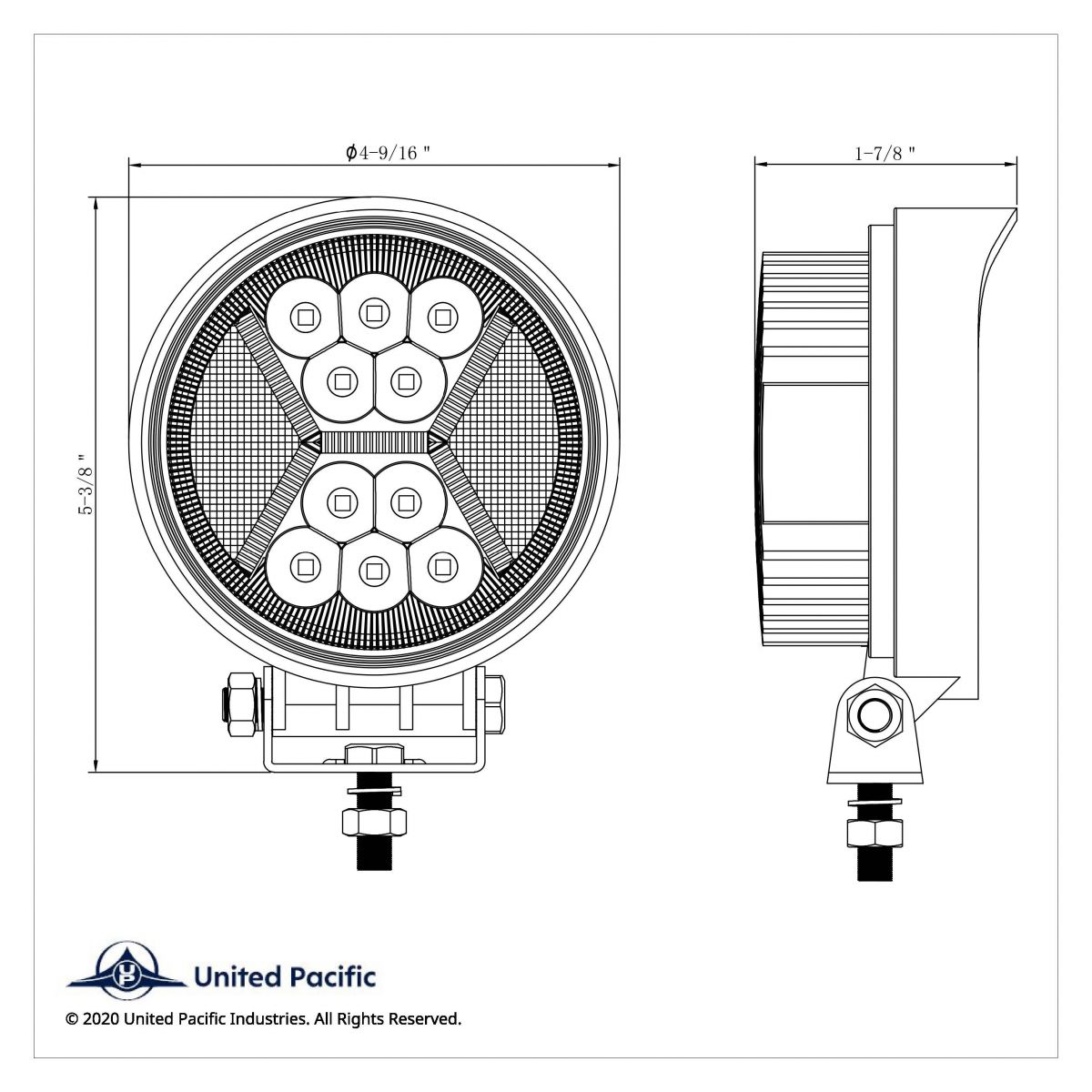 4.5" 24 High Power LED Work Light With "X" Red Light Guide - Thumbnail 9