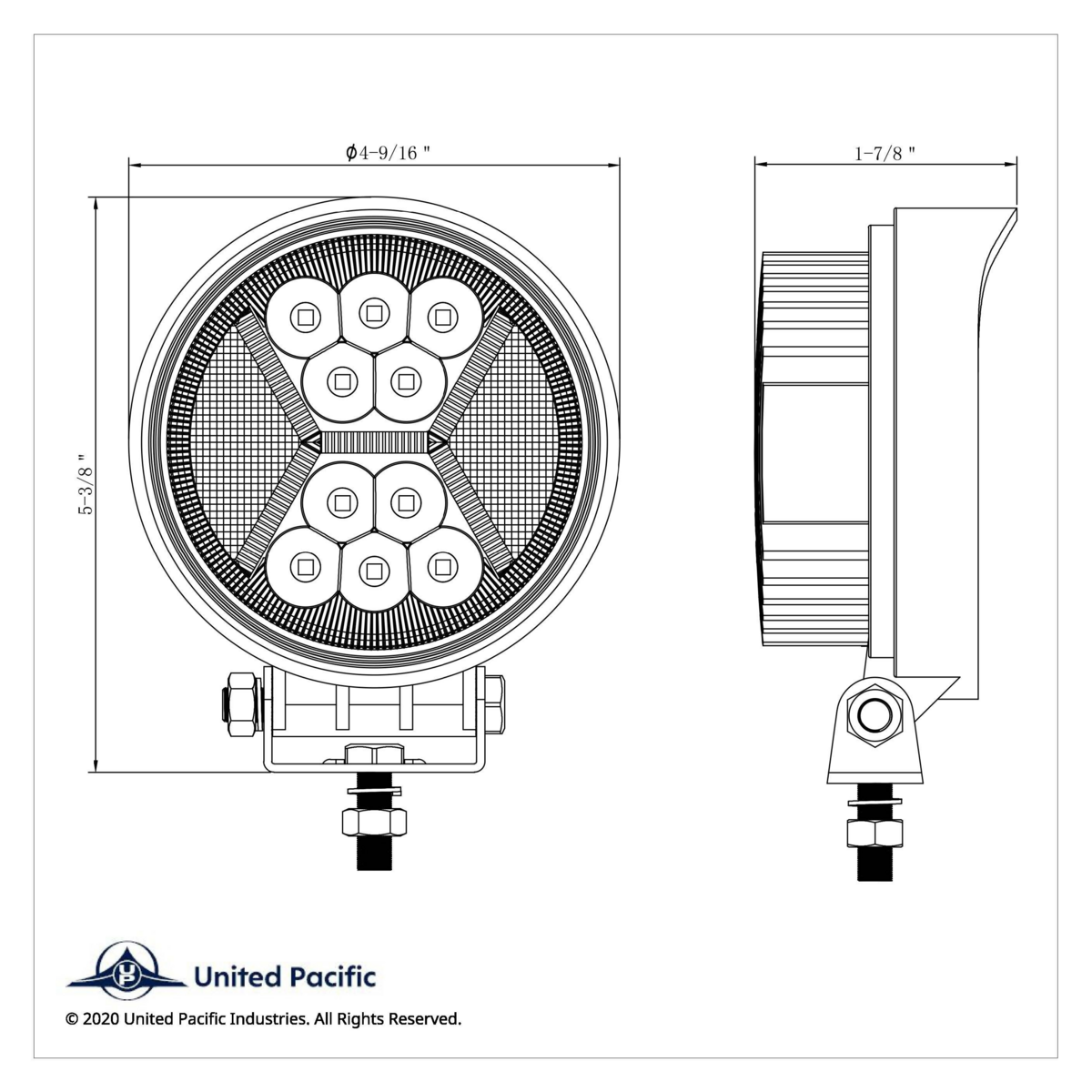 4.5" 24 High Power LED Work Light With "X" White Light Guide - Thumbnail 11
