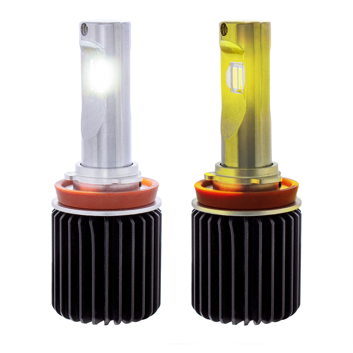 Triple Color High Power 12V H11 LED Bulbs - White/Yellow/W+Y (2-Pack) - Thumbnail 7