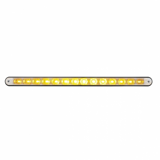 14 LED 12" Light Bar With Black Housing - Amber LED/Clear Lens