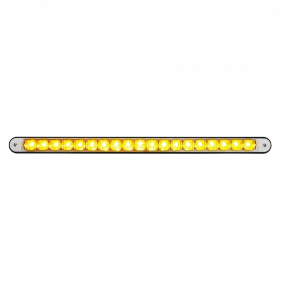 19 LED 12" Reflector Light Bar With Black Housing - Amber LED/Clear Lens