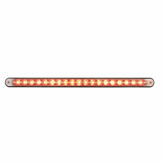 19 LED 12" Reflector Light Bar With Black Housing - Red LED/Clear Lens