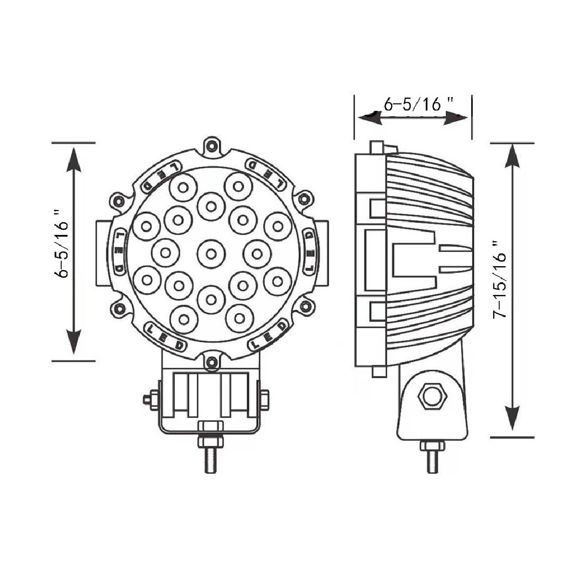 17 High Power LED 7" Spot/Off Road Light - Thumbnail 9