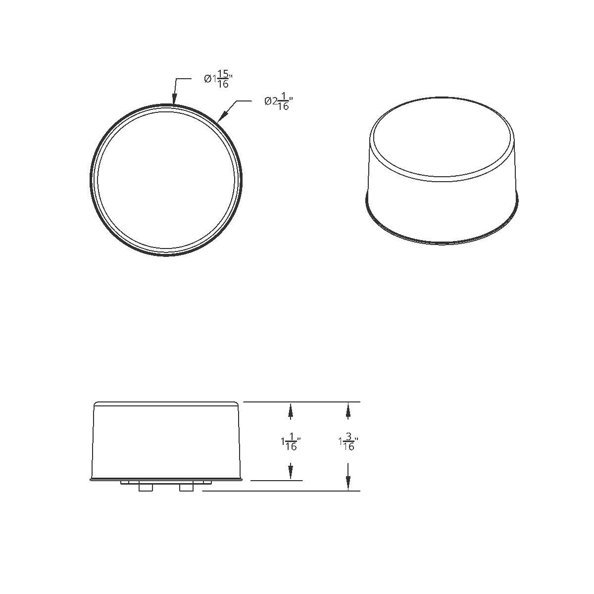 9 LED 2" Round Mirage Light (Clearance/Marker) - Red Led/Clear Lens (Bulk) - Thumbnail 6