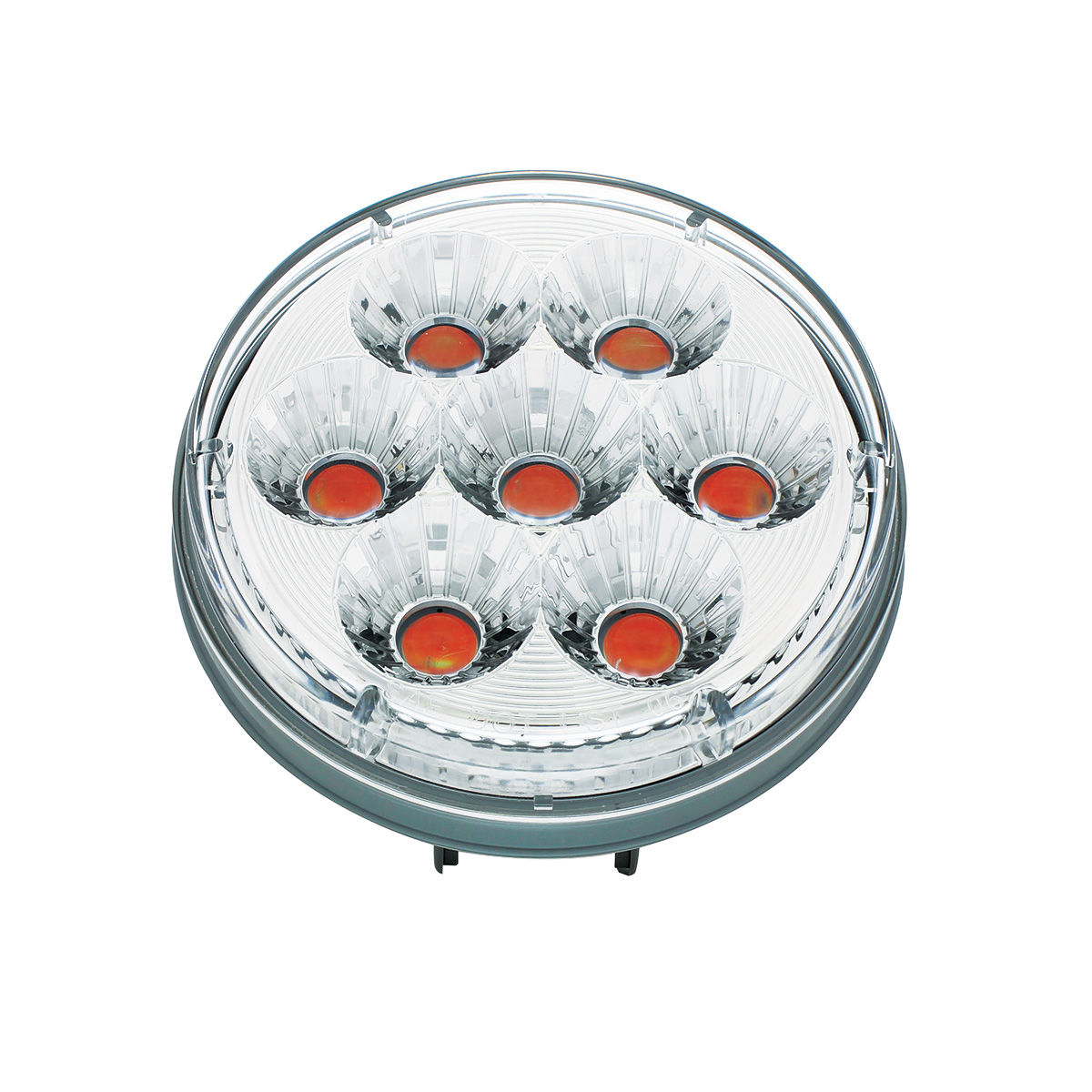 14 LED 4" Round Double Fury Light (Stop, Turn & Tail) - Red & Amber LED/ Clear Lens - Thumbnail 5