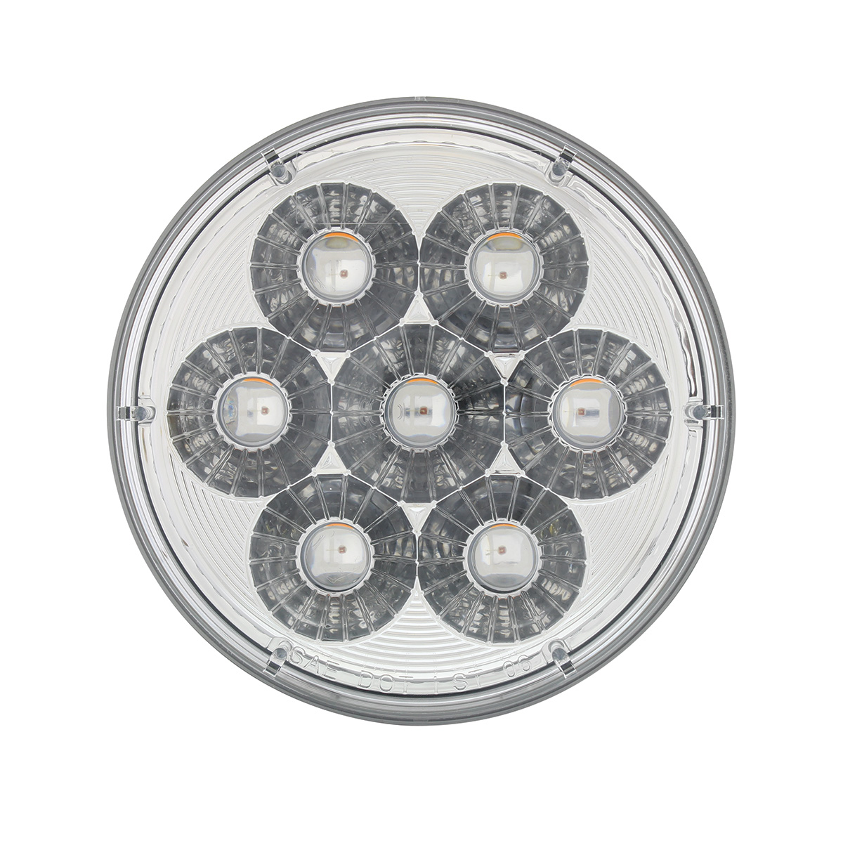 14 LED 4" Round Double Fury Light (Stop, Turn & Tail) - Red & Blue LED/Clear Lens - Thumbnail 4