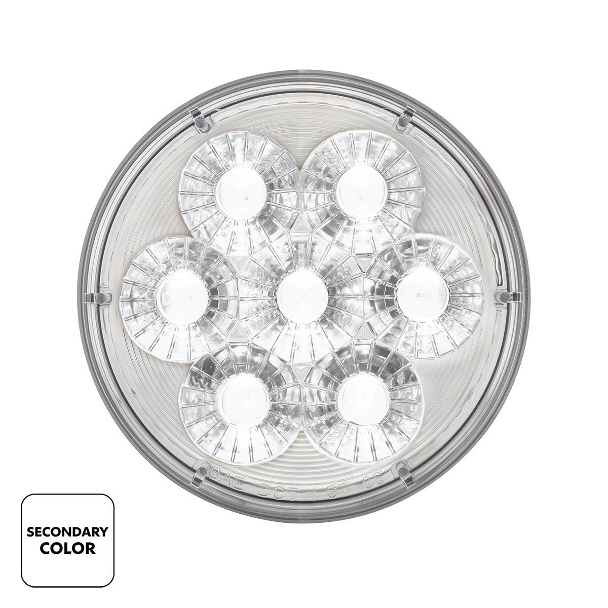 14 LED 4" Round Double Fury Light (Turn Signal) - Amber & White LED/Clear Lens - Thumbnail 3