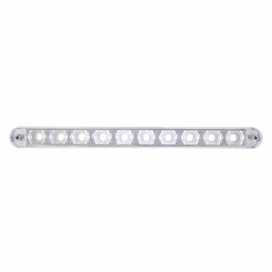 10 LED 9" Auxiliary Light Bar With Bezel - White LED/Clear Lens