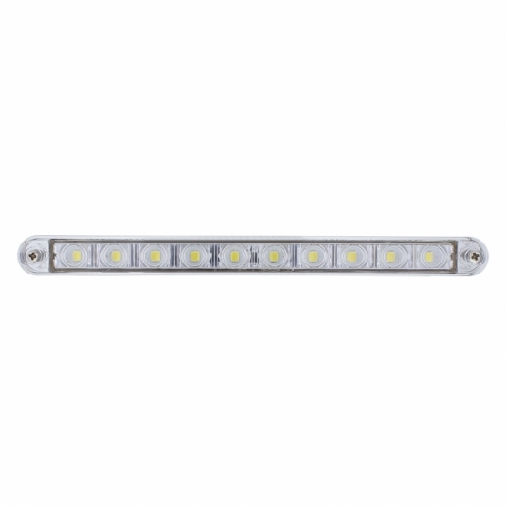 10 LED 9" Auxiliary Light Bar With Bezel - White LED/Clear Lens - Thumbnail 2
