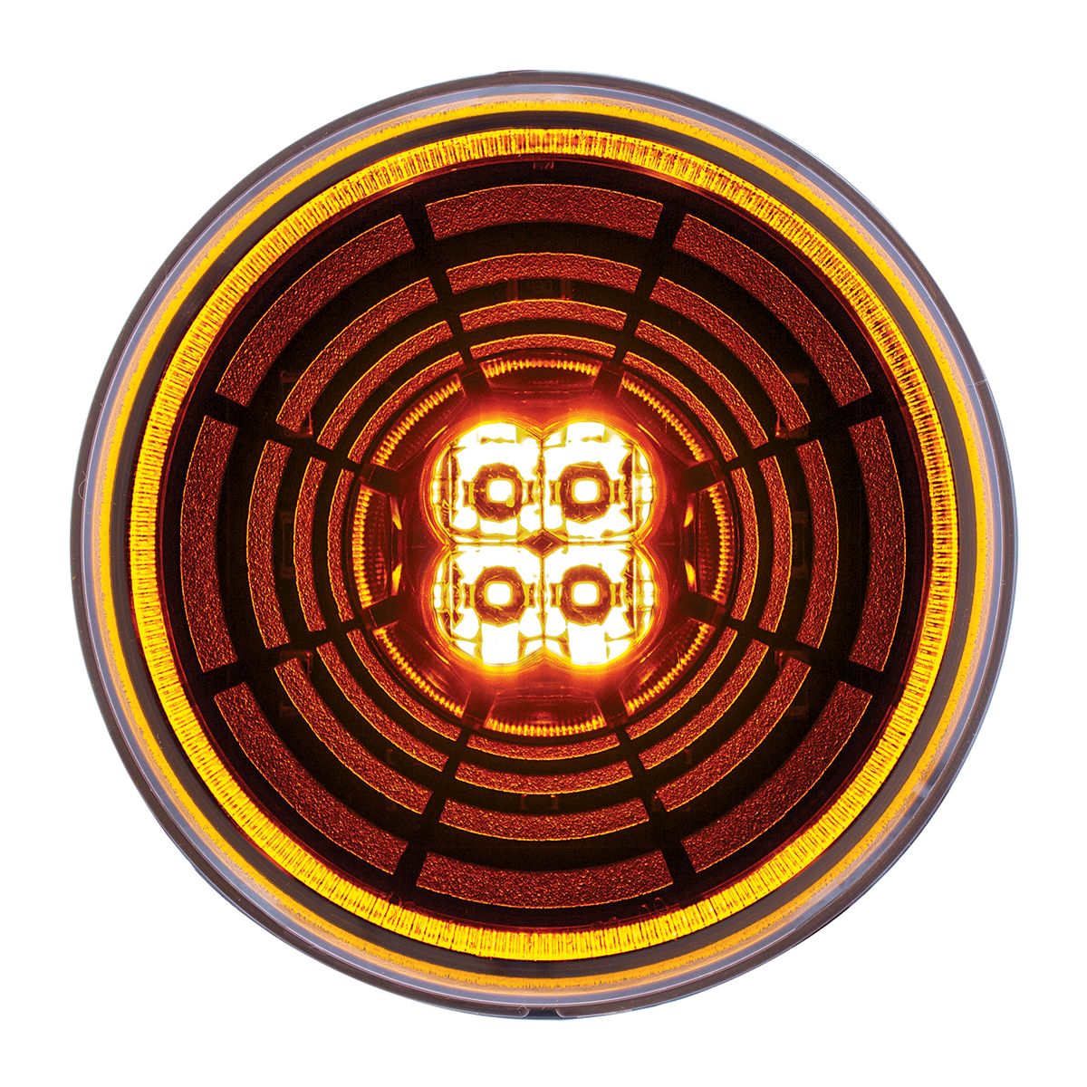 13 LED 4" Round Abyss Light (Turn Signal) - Amber LED/Amber Lens