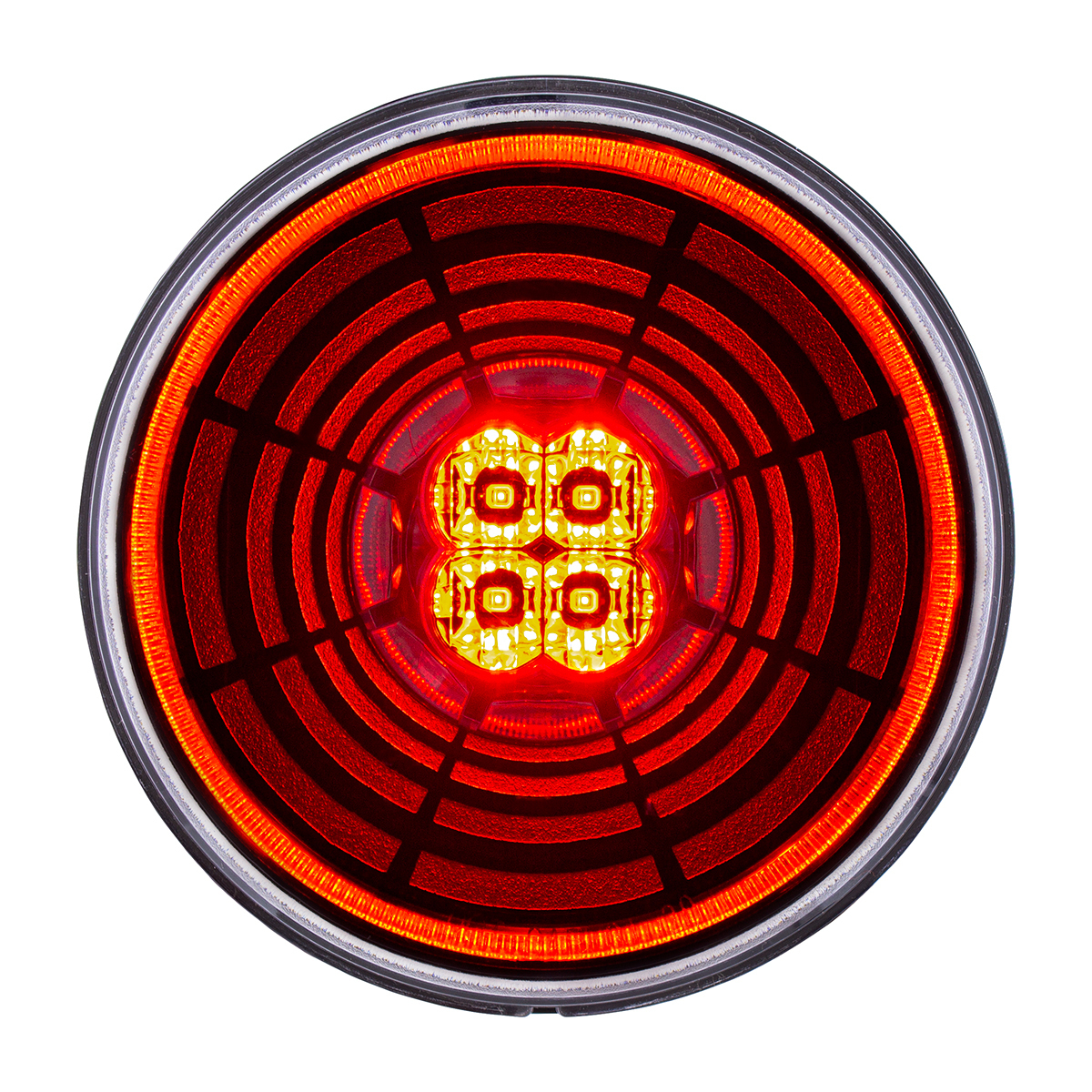 13 LED 4" Round Abyss Light (Stop, Turn & Tail) - Red LED/Clear Lens - Thumbnail 7