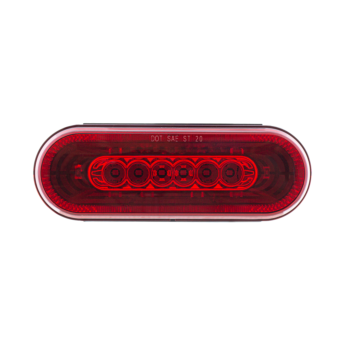 22 LED 6" Oval Abyss Light (Stop, Turn & Tail) - Red LED/Red Lens - Thumbnail 2