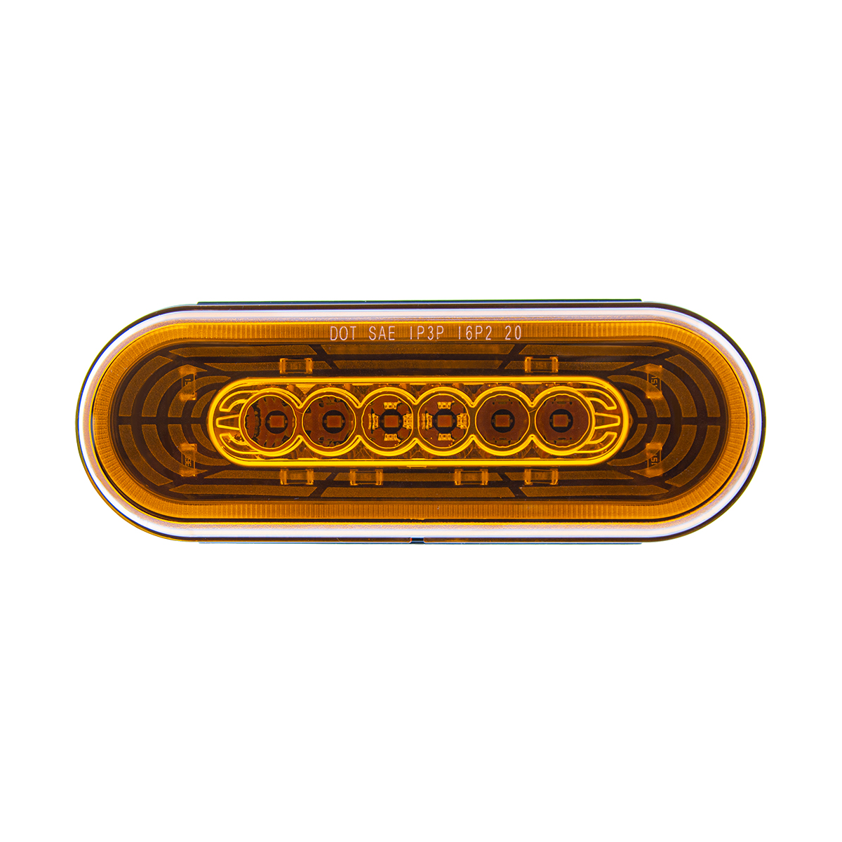 22 LED 6" Oval Abyss Light (Turn Signal) - Amber LED/Amber Lens - Thumbnail 2