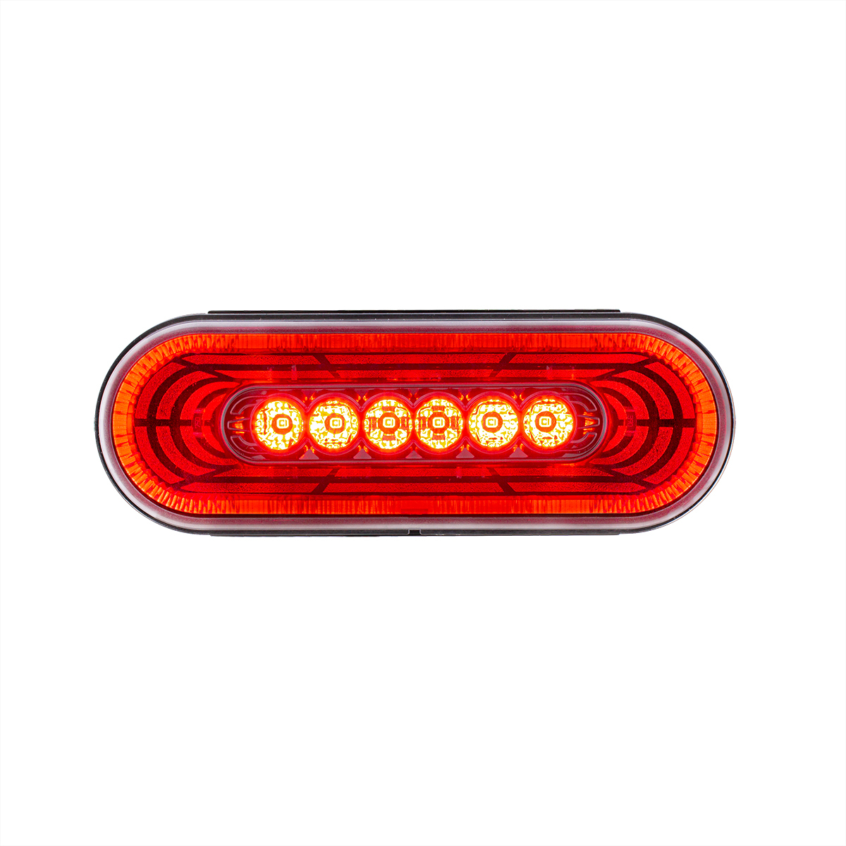 22 LED 6" Oval Abyss Light (Stop, Turn & Tail) - Red LED/Clear Lens
