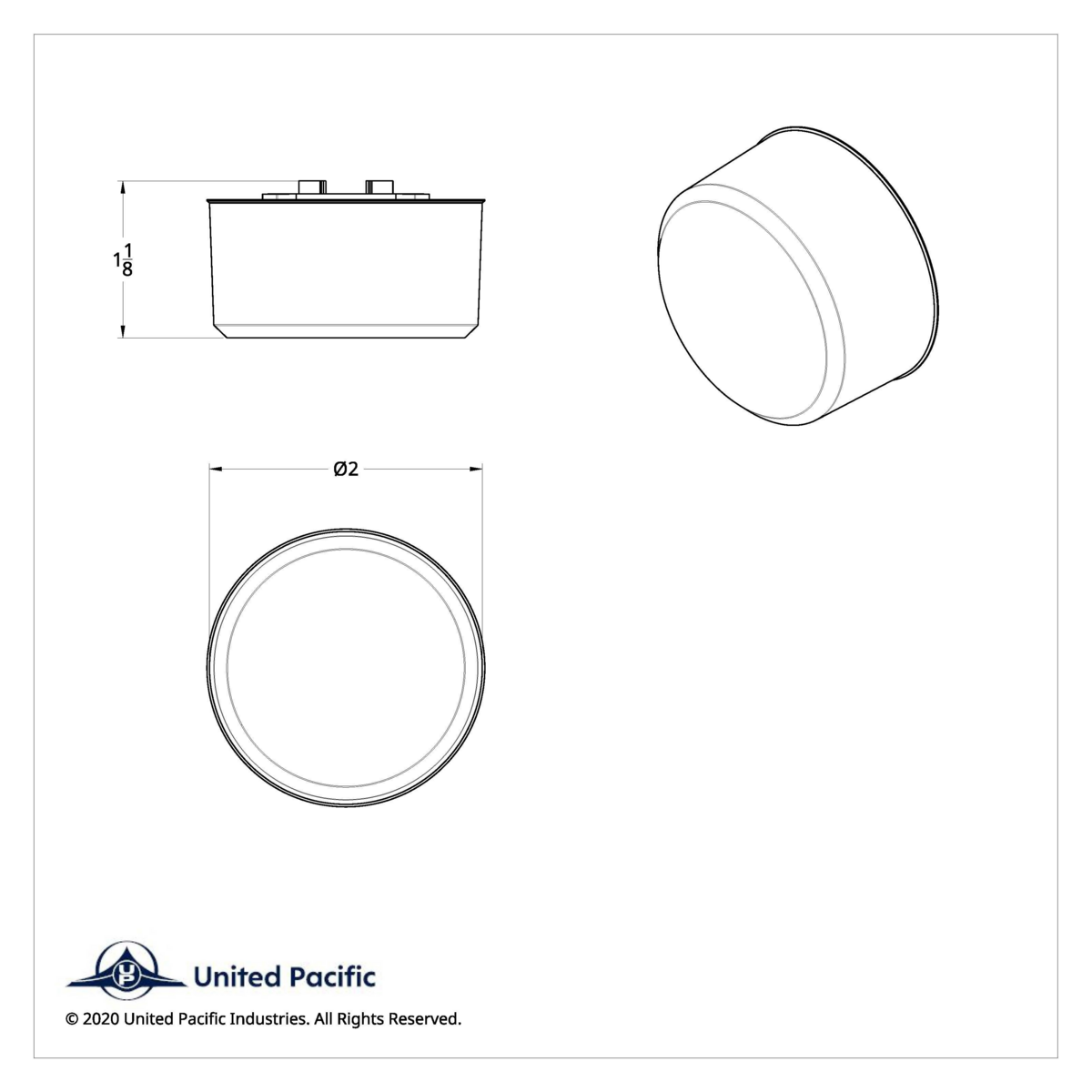 4 LED 2" Round Abyss Light (Clearance/Marker) - Amber LED/Clear Lens - Thumbnail 9