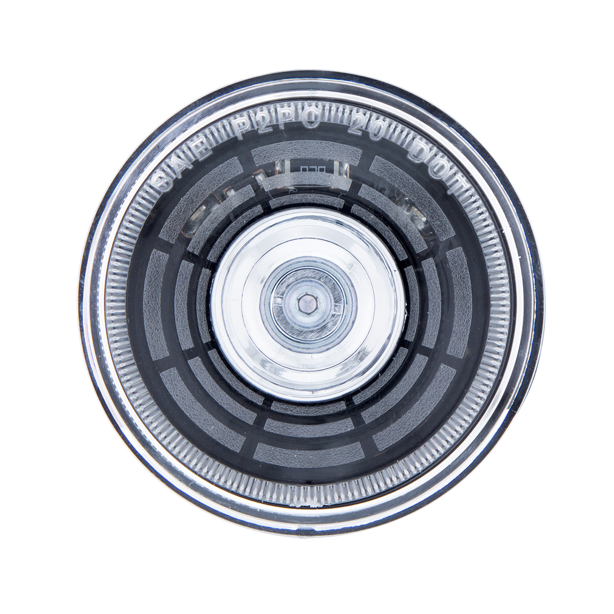 4 LED 2" Round Abyss Light (Clearance/Marker) - Red LED/Clear Lens - Thumbnail 2