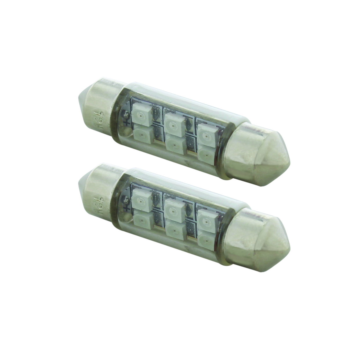 6 SMD High Power Micro LED 6418/6461-36mm Dome Light Bulb - Amber (2-Pack) - Thumbnail 3