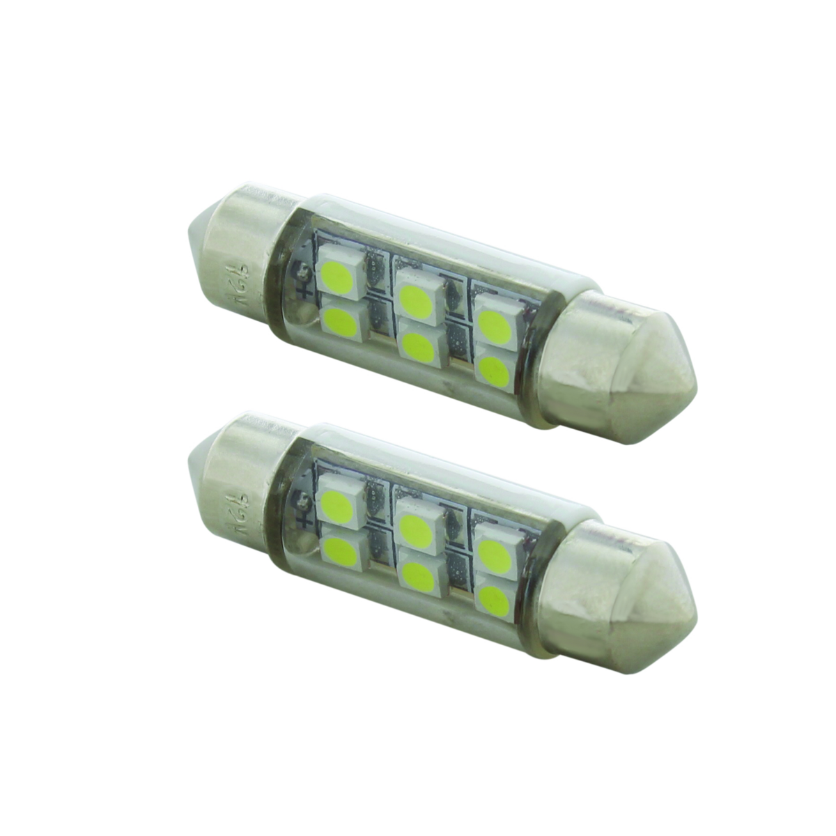 6 SMD High Power Micro LED 6418/6461-36mm Dome Light Bulb - White (2-Pack) - Thumbnail 3