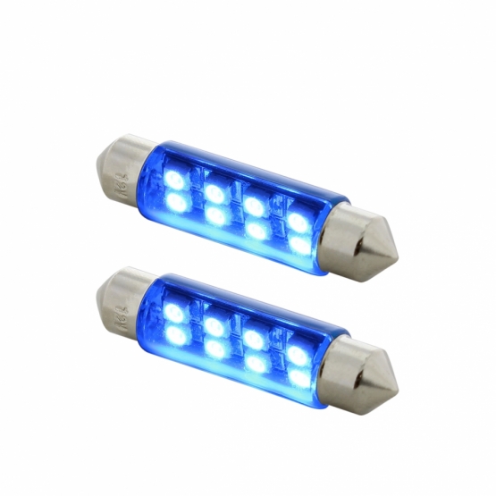 8 SMD High Power Micro LED 211-2 Dome Light Bulb - Blue (2-Pack) - Thumbnail 3