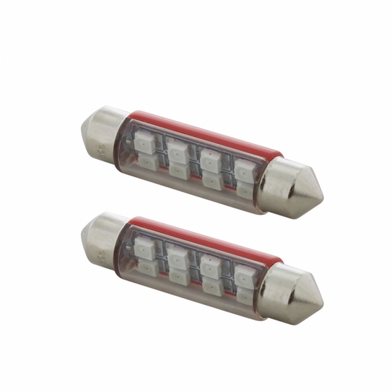 8 SMD High Power Micro LED 211-2 Dome Light Bulb - Red (2-Pack) - Thumbnail 4