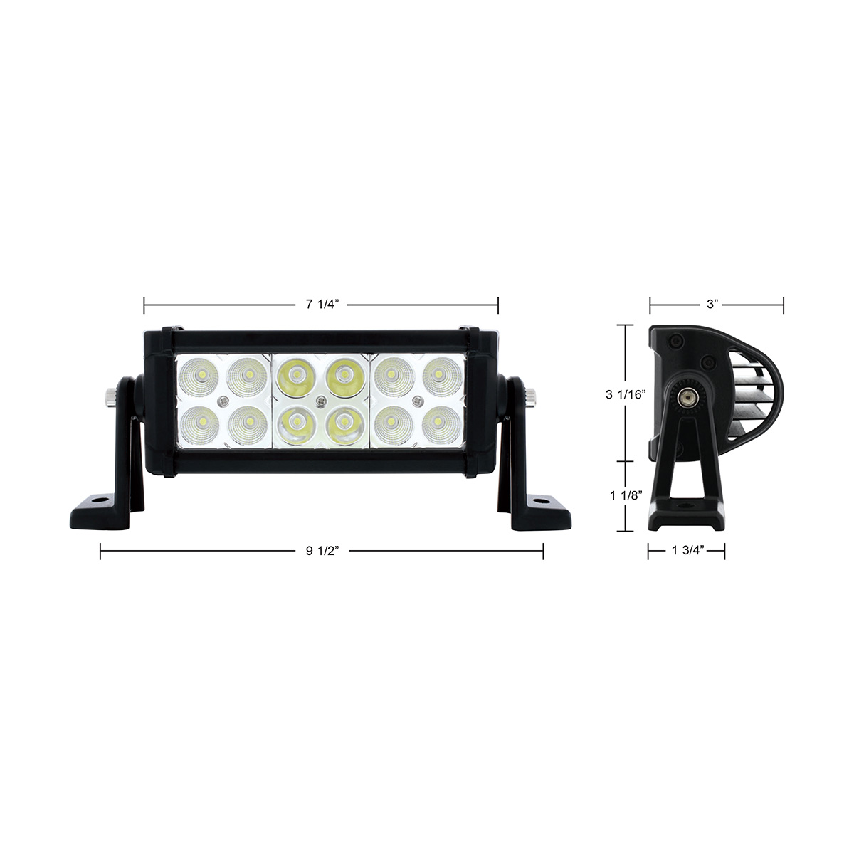 12 High Power LED 7" Combo Light Bar - Competition Series - Thumbnail 5
