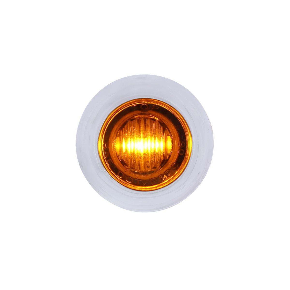 3 LED Dual Function 3/4" Mini Auxiliary/Utility Light With Bezel & Washer - Amber LED/Amber Lens
