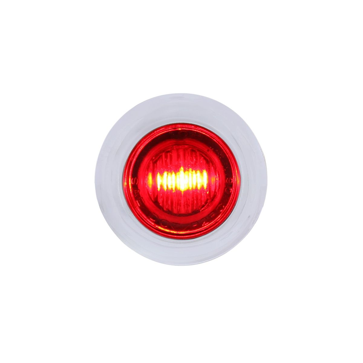 3 LED Dual Function 3/4" Mini Auxiliary/Utility Light With Bezel & Washer - Red LED/Red Lens