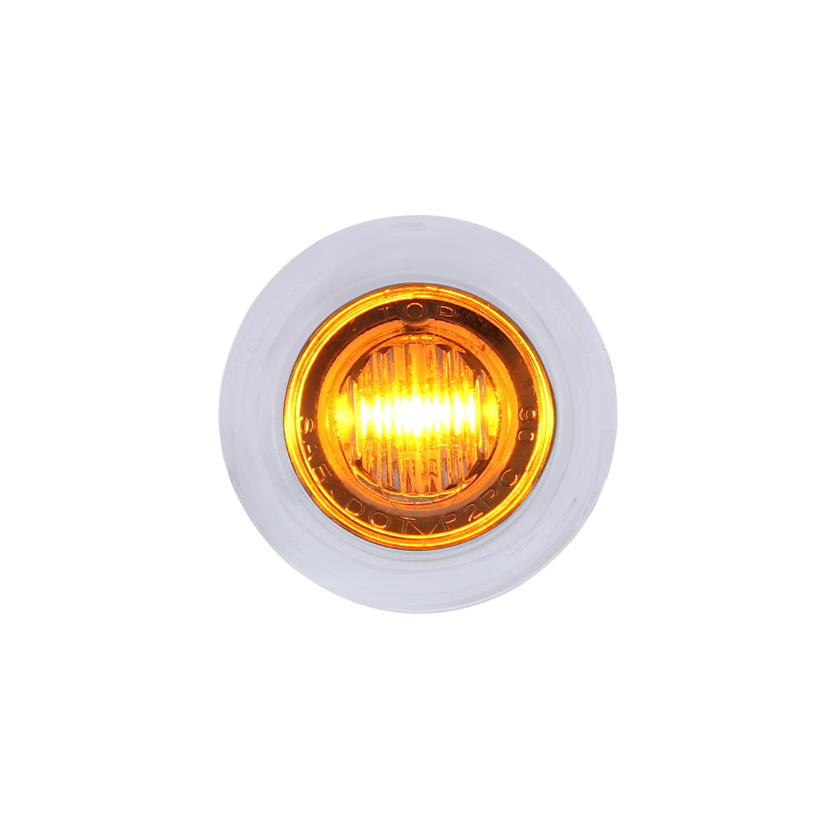 3 LED Dual Function 3/4" Mini Auxiliary/Utility Light With Bezel & Washer - Amber LED/Clear Lens - Thumbnail 6
