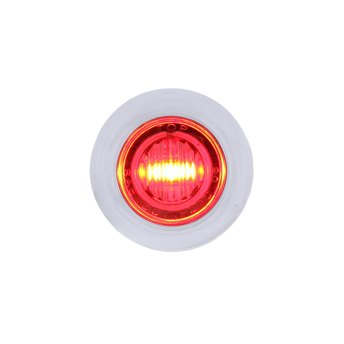 3 LED Dual Function 3/4" Mini Auxiliary/Utility Light With Bezel & Washer - Red LED/Clear Lens - Thumbnail 6