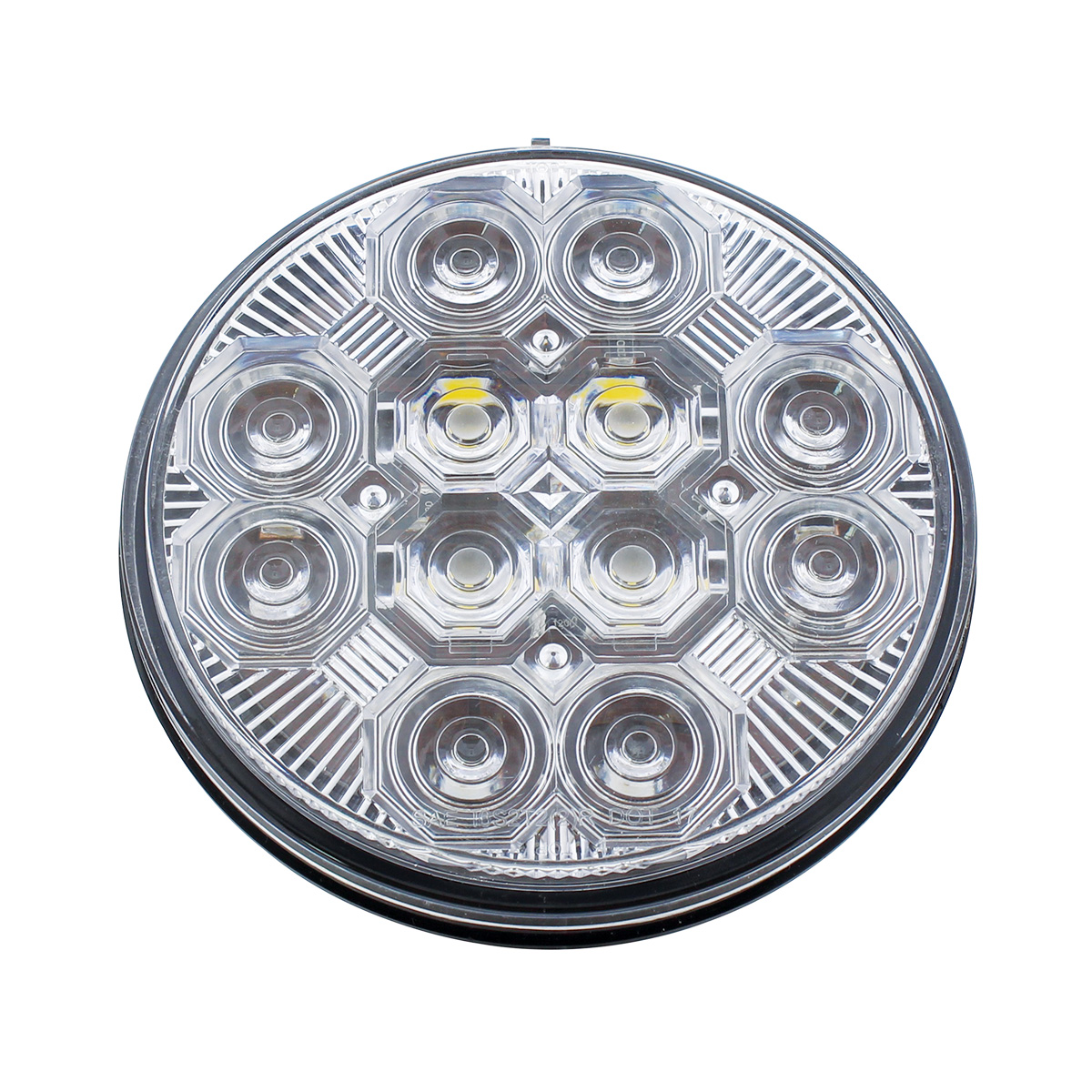 4" Round Combo Light With 12 LED Stop, Turn & Tail & 16 LED Back-Up - Red LED/Clear Lens - Thumbnail 5