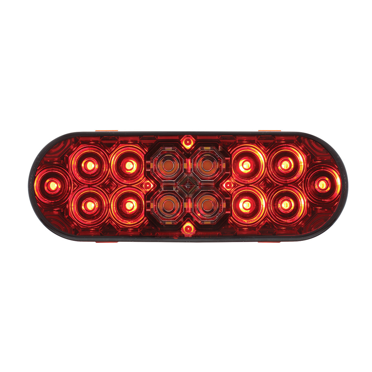 6" Oval Combo Light With 14 LED Stop, Turn & Tail & 16 LED Back-Up -Red LED/Red Lens - Thumbnail 8