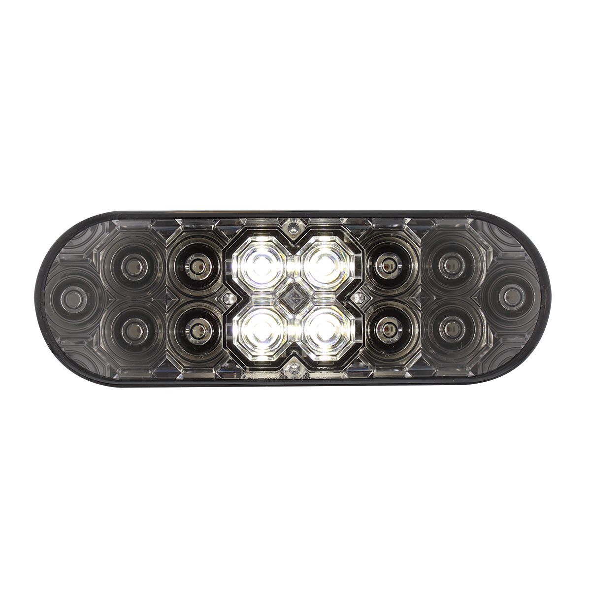 6" Oval Combo Light With 14 LED Stop, Turn & Tail & 16 LED Back-Up - Red LED/Clear Lens - Thumbnail 2