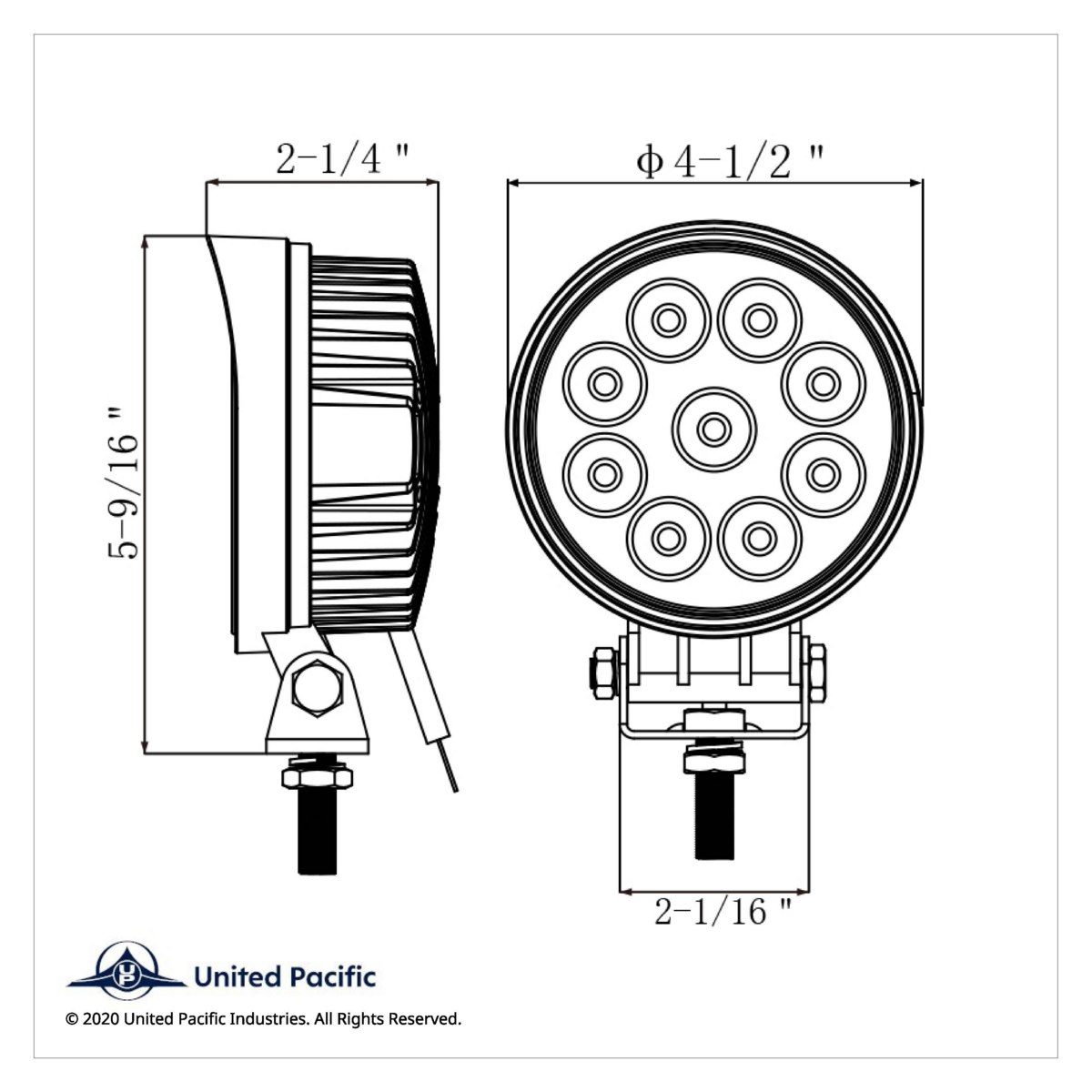 9 High Power LED 4-1/2" Round "Competition Series" Work Light - Spot - Thumbnail 5