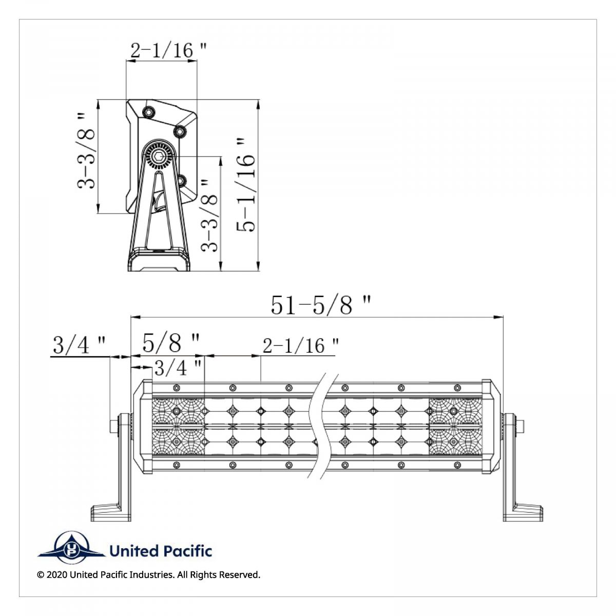 200 High Power LED Quad Row 51-1/2" Reflector Flood/Spot Light Bar - Thumbnail 3