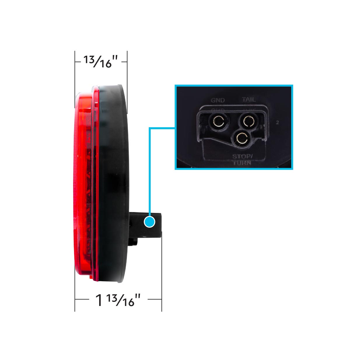 24 LED 4" Round Mirage Light (Stop, Turn & Tail) - Red LED/Red Lens - Thumbnail 7