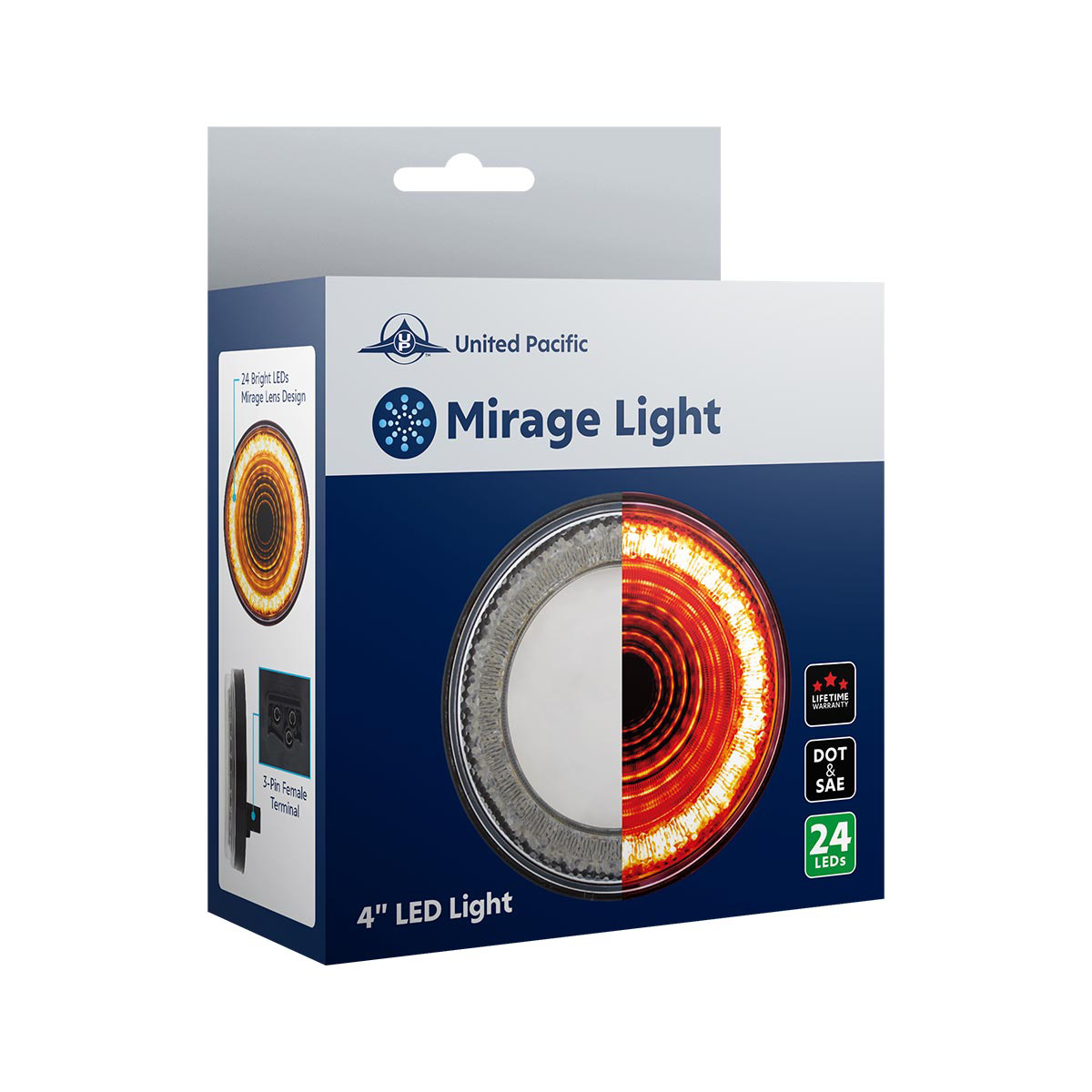 24 LED 4" Round Mirage Light (Stop, Turn & Tail) - Red LED/Red Lens - Thumbnail 8