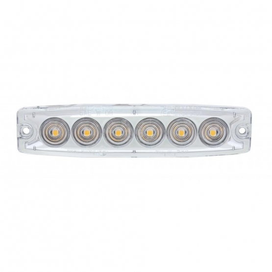 6 High Power LED Super Thin Warning Light - Amber LED/Clear Lens (Bulk) - Thumbnail 2