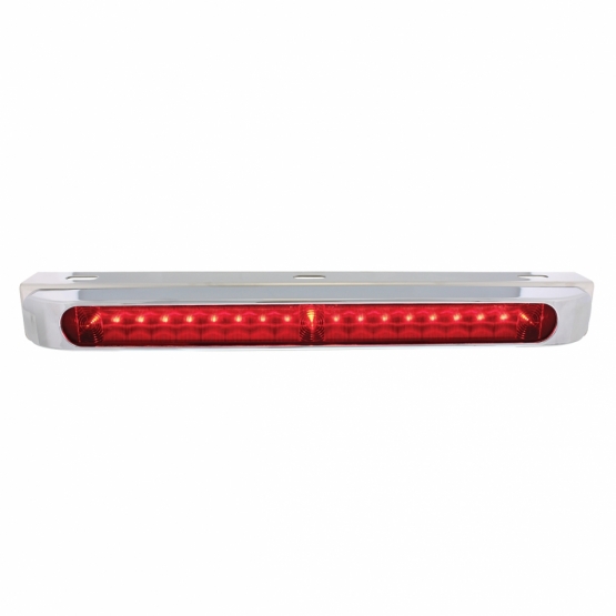 Stainless Light Bracket With 19 LED 17" Light Bar & Bezel - Red LED/Red Lens - Thumbnail 2